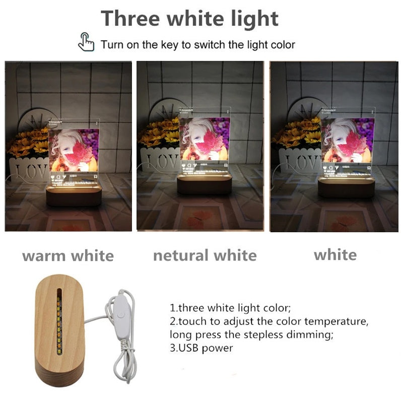 Custom Spotify Note Night Light 3D Dimmable USB Power Customized Colrful Photo Home Decor Festival Gift